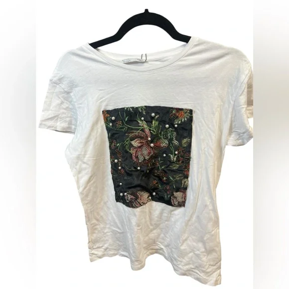 NWT Zara embroidered short sleeveT-shirt - Picture 5 of 5